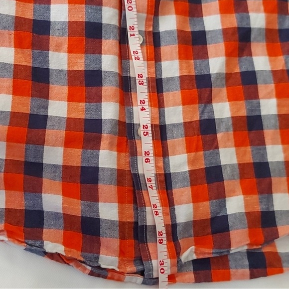 Men’s L linen cotton tricolour button down shirt casual Banana Republic - Picture 4 of 6